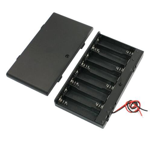 Spring Loaded 8 x 1.5V AA Case Holder Box Storage w Cover