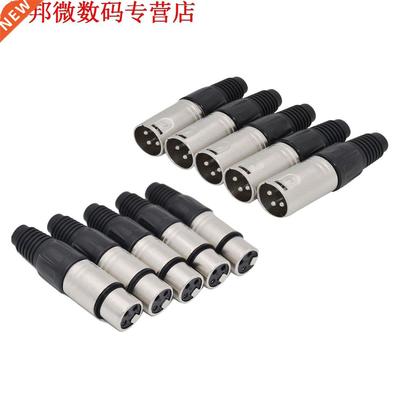 10pcs 3 Pin XLR Solder Type Connector 5 Man 5 Vrouw Plug Kab