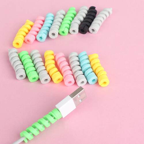 Spiral Cable protector Data Line Desk Set Earphone Cable Or