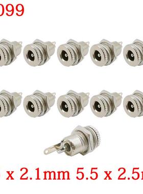 10Pcs DC099 5.5 x 2.1 mm 5.5 x 2.5 mm Metal DC Power Jack So