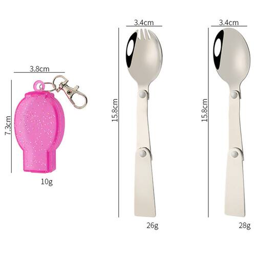 Camping Utensil Compact Stainless Pocket Spoon Fork Spork Fo
