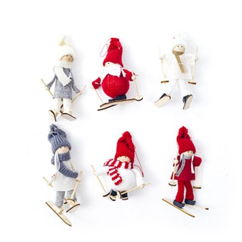 6-Piece Set of Christmas Decorations Christmas Pendants Ski