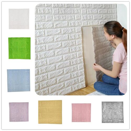 Waterproof 3D Wall Sticker brick stone DIY PE foam panel hom