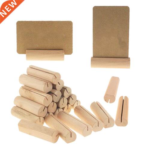 80Pcs Wood Pile Name Place Card Photo Holders Stump Table Nu