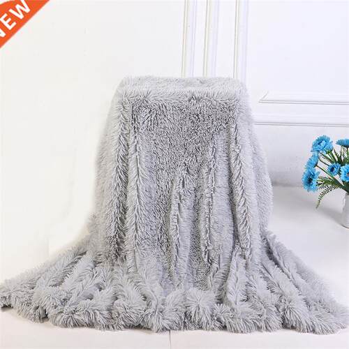 Soft Fur Throw Blnket on the Couch Long Shggy Fuzzy Fur F