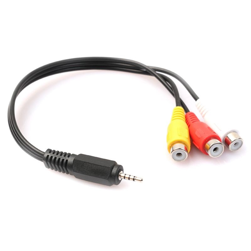2.5mm Mini AV Male to 3RCA Female M/F Audio Video Cable Ster