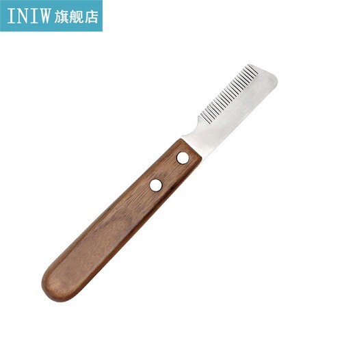 Professional Dog Comb Grooming Stainless Steel Wooden Handle