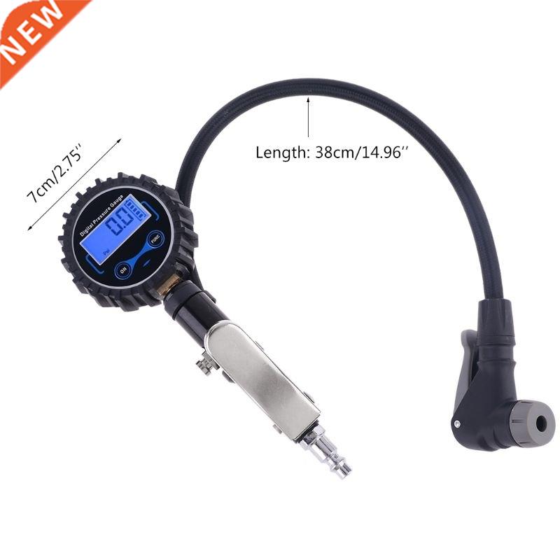 Digital Tire Inflator Pressure Gauge 200 PSI Air Chuck Heavy