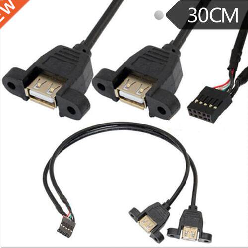 30CM 2xUSB 2.0 A Female JPanel Mount to 10Pin F USB Header P