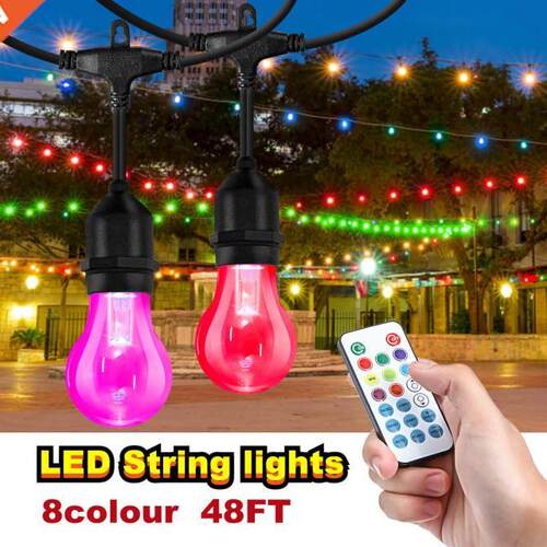 Commercial Grade Dimmable RGB String Lights, Color Changing