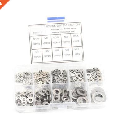 600Pcs/Box DIN125 304ainless eel Silver Flat Plain Washe