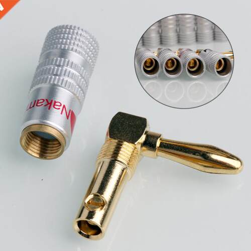 4Pcs/Set Nkmichi Right ngle Bnn Plugs Gold Plted Musi