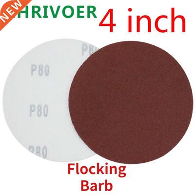 10pcs 4 inch round sandpaper disc flocking self adhesive san