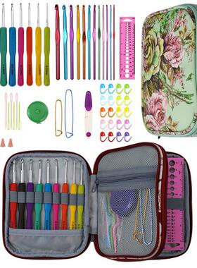 Crochet Hooks Set with Case Knitting Needles Kits Soft Handl