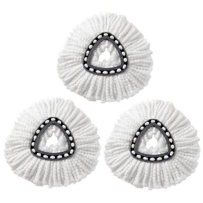 3Pcs 360 Rotation Cotton Yarn Microfiber Mop Heads Refills R