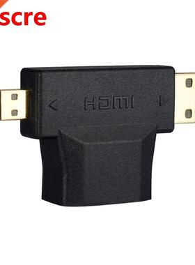 10Pcs free shipping 3 in1 Micro HDMI male + Mini HDMI male t