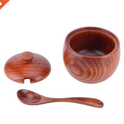 Salt Box Condiment Pot Salt Bowl Retro Seasoning Container S