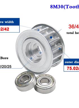 1Pcs 8M 30 Tooth Idler Timing Pulley Double Side Bearing Syn
