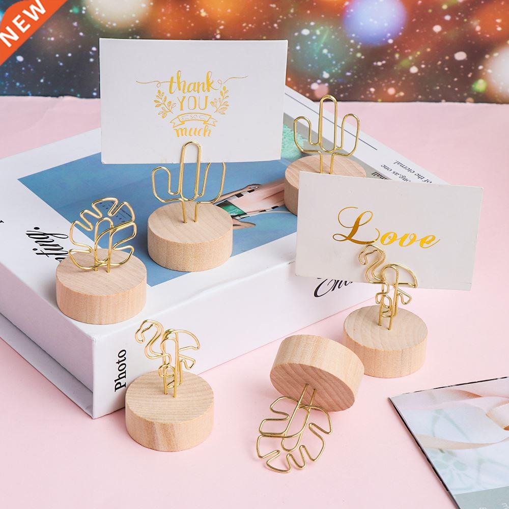 1PC Wooden Photo Clip Memo Name Card Hanging Stand Note Ite