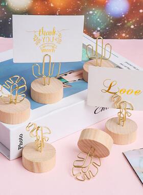1PC Wooden Photo Clip Memo Name Card Hanging Stand Note Ite