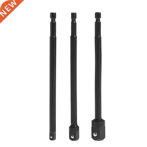 3 Pcs Socket Adapter Set Hex Shank To 1/4 3/8 1/2 Inch Impac