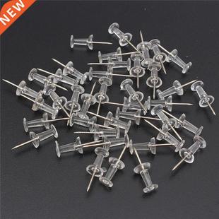 *40Pcs Clear Push Pins Drawing Pins Notice Cork Board Pins T