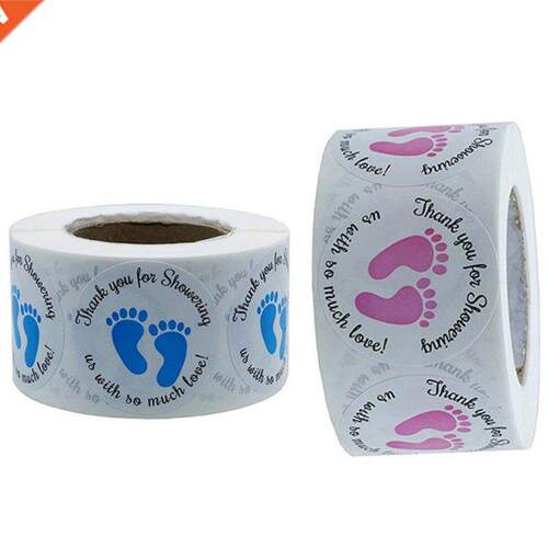 100-500pcs Labels Cute Stickers Blue Pink Footmark Stickers