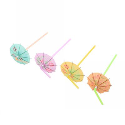 Fruit Juice Cocktail Straws Umbrella 1 Pack Plastic BBQ Hawa