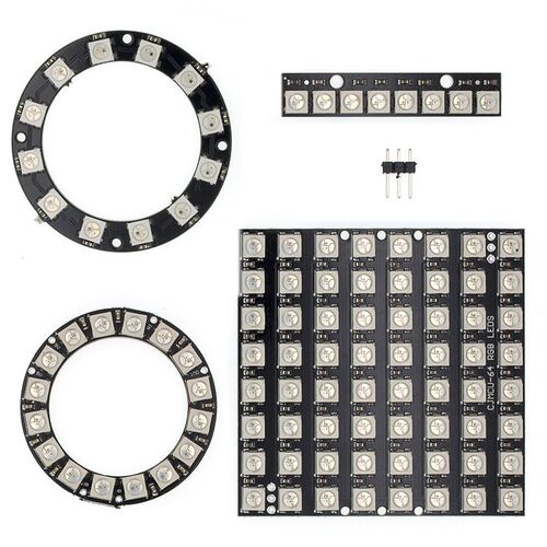 10PCS WS2812 8 Bit/12 Bit/16 Bit/ 64 Bit 5050 RGB LED full-c