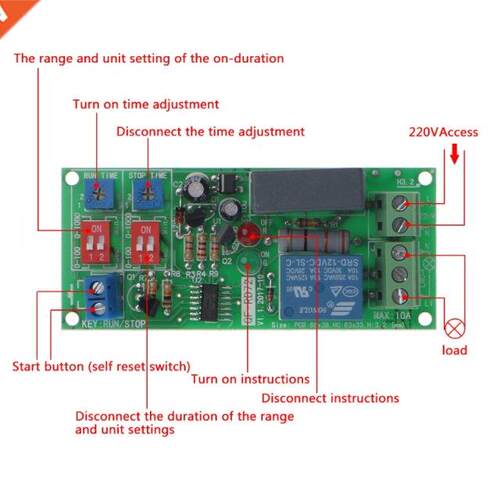 Cycle Dely Timing Timer Rely Switch Turn ON/OFF Module C