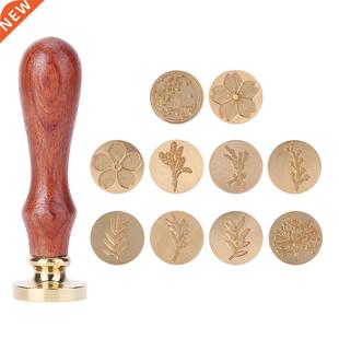 Plant Pattern Retro Wax Seal Antque Sealng Wax Stamp Woode