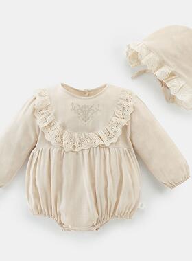 hibobi Baby Lace Princess Toddler Romper 2022 Spring Retro N