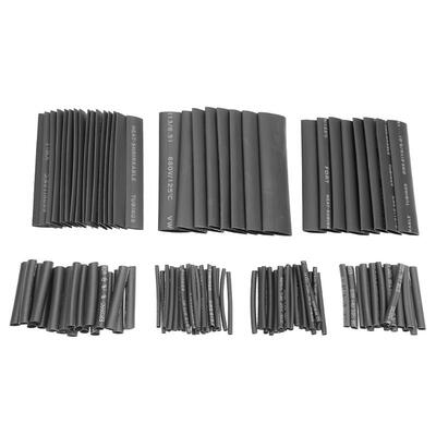 127pcs/set Black Heat Shrink Tube Set 40/80mm Polyolefin Ins