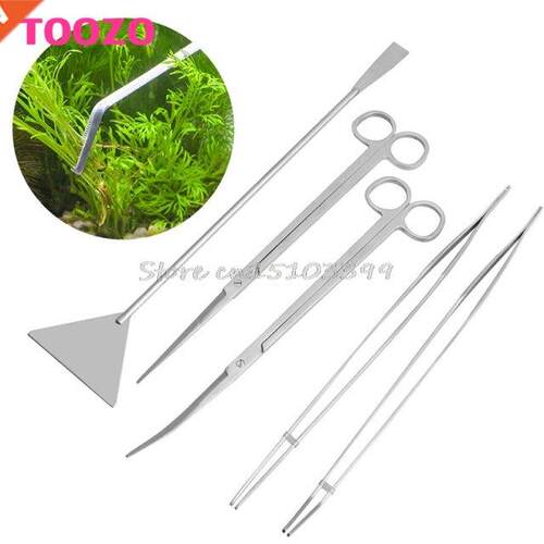 /5Pcs Aquarium Maintenance Tools Kit Tweezers Scissors For