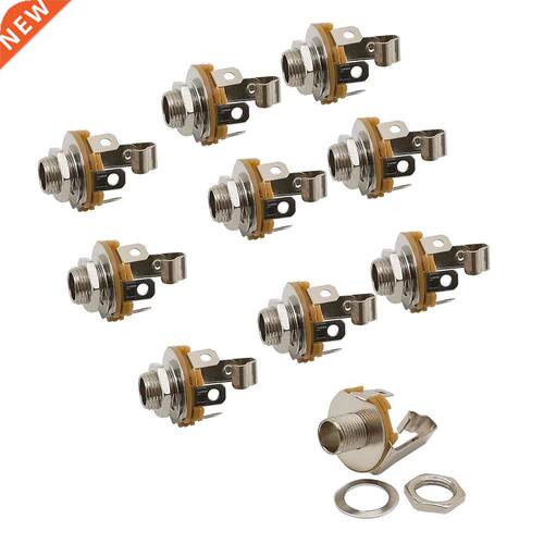 10Pcs 1/4 Inch 6.5mm 2 Pe Audio Sder Connector Adapter