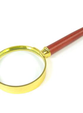 20X Gold Tone Frame Rosewood Handle Grip Magnifying Lens Gla