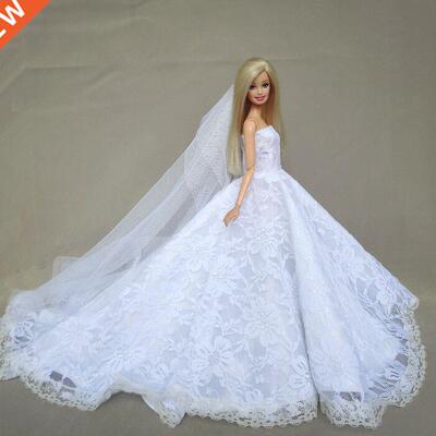 for barbie dress bjd doll clothes Princess Deluxe trailing w