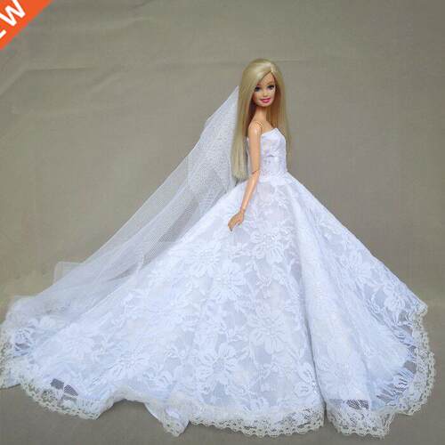 for barbie dress bjd doll clothes Princess Deluxe trailing w