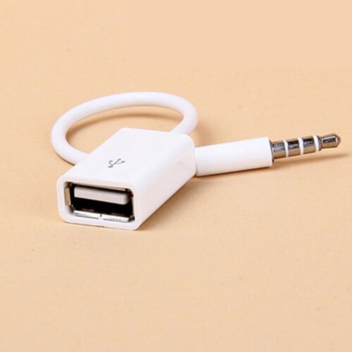 Adeeing Car MP3 3.5mm Male AUX Audio Plug Jack To USB 2.0 F
