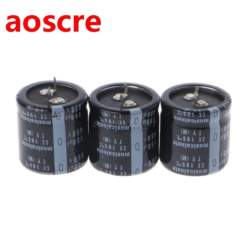 3 PCS 150UF 450V 150MFD 450Volt Electrolytic Capacitors MAR2