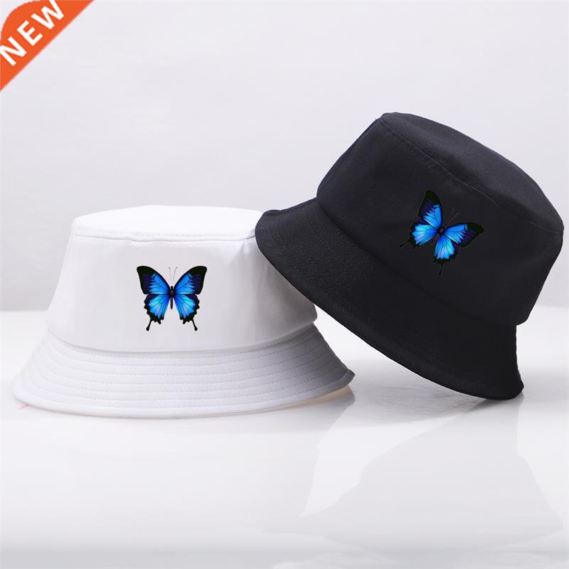 Blue Butterfly Harajuku Fisherman's Hats Sunscreen Casua