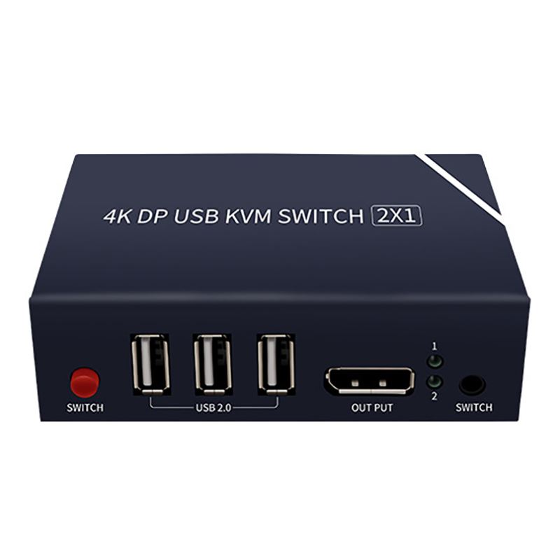 DP Switch KVM Switcher Splitter 2X1 4K HD 60HZ for Mic/Displ