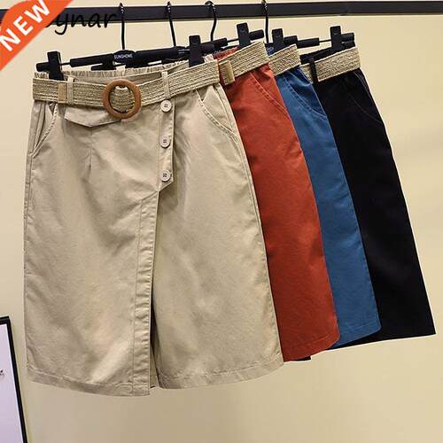 Shorts Women Summer Elastic Waist Wide Leg Loose Y2K Youth F