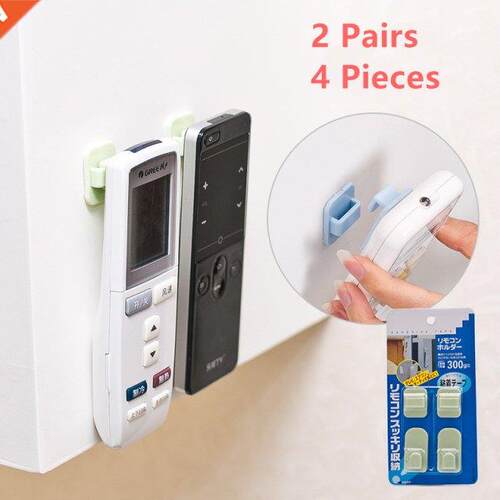 2 Pairs=4Pcs Sticky Hooks Kit For TV Air Conditioner Remote