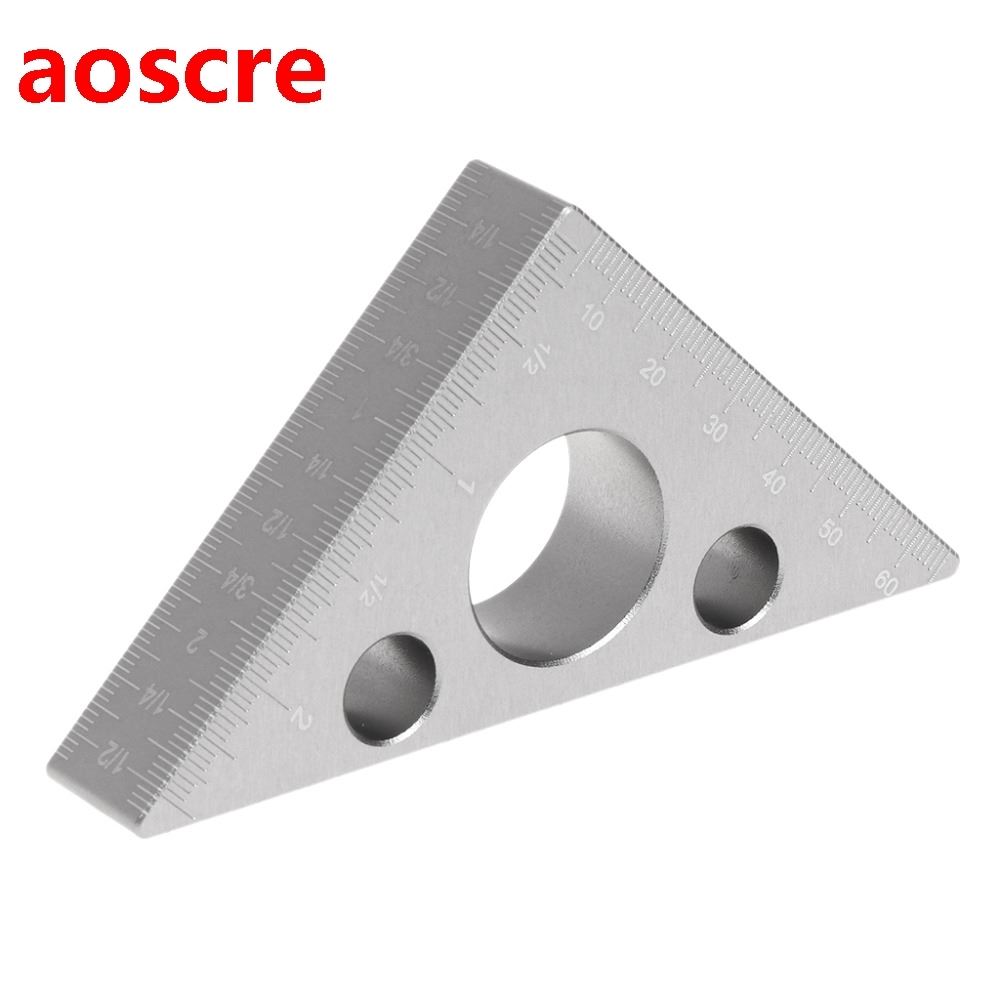 Woodworking Triangle Ruler Aluminum Alloy Metric Inch Height