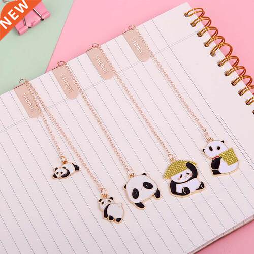 Kawaii Panda Metal Bookmarks Pendant Book Marks Creative Stu