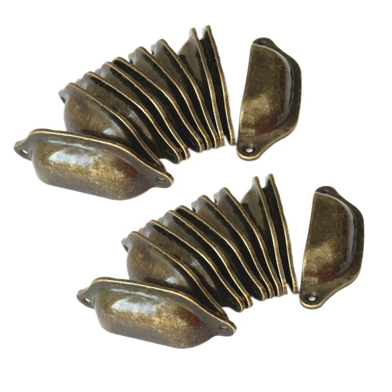 20Pcs Vintage Drawer Door Cabinet Iron Shell Cup Handle Cupb