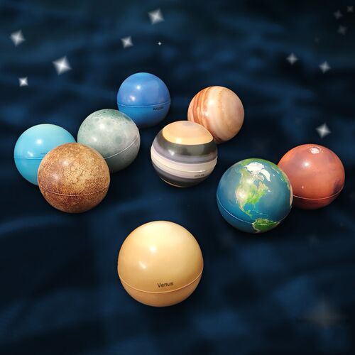 Eight Planets Moon Star Ball Toy Colorful Bouncy Sponge Elas