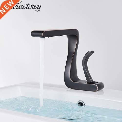 Free Shipping Deck Mounted Black Bathroom Faucet Hot And Co