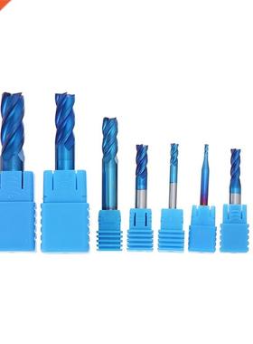8pcs Blue-nano 2-12mm 4 Flutes Carbide End Mill Set HRC50 Tu